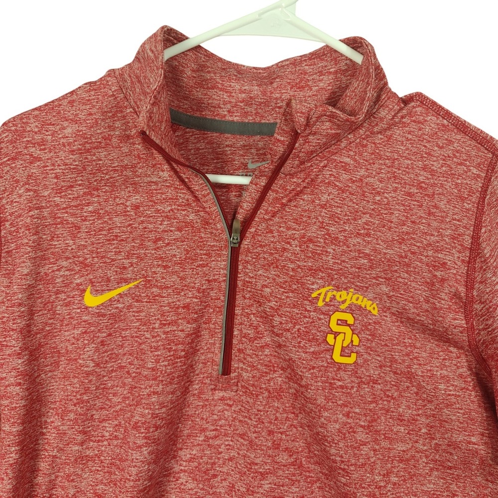 USC Trojans Nike WomenS Sporty Collegiate 1/4‎ Zip Pullover XL Red Dri-FIT Top